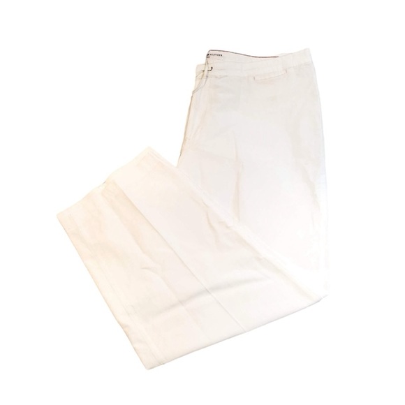 Tommy Hilfiger White Cotton Nylon Drawstring Wide Leg Pants Size 12 - Picture 1 of 3